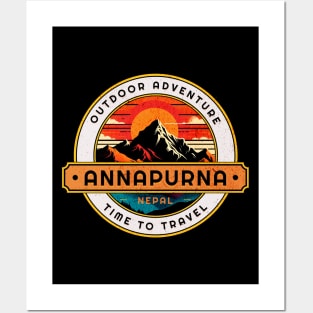 Outdoor Adventure Annapurna Mountain Design Posters and Art